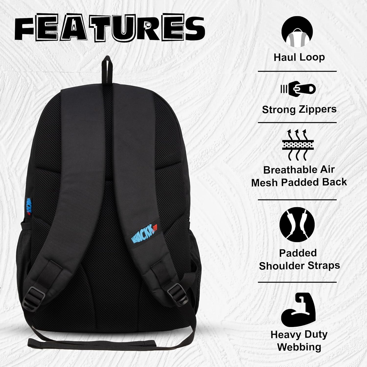 WHACKK Strike Black Soccer Football Basketball Volleyball Kitbag Backpack Soccer Ball (Black) - Image 4