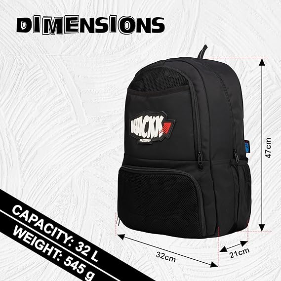 WHACKK Strike Black Soccer Football Basketball Volleyball Kitbag Backpack Soccer Ball (Black) - Image 5